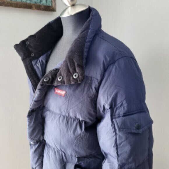 Levi’s Winter Bubble  Puffer Coat Blue Men's  Sz Small - Picture 14 of 14